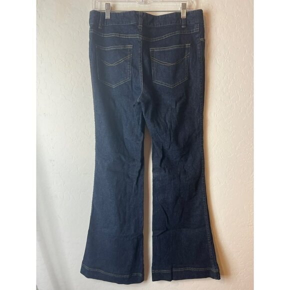 J. Jill Sz 8 Authentic Fit Stretch Below Waist Flare Wide Leg Jeans - Picture 3 of 7